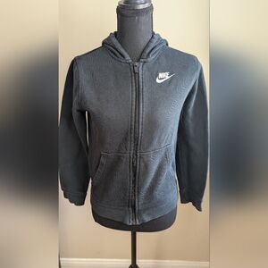Nike Black Zip Hoodie with White Swoosh